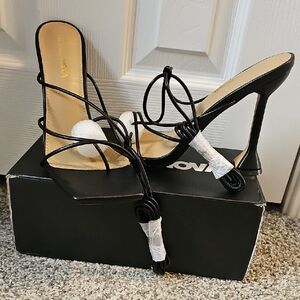 FashionNova Elegant Black Strappy Heels